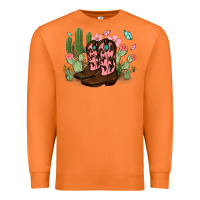 Carrot cowboy boots with cactus Premium Sweatshirt - MaliasSmallBusiness