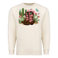 Sandshell cowboy boots with cactus Premium Sweatshirt - MaliasSmallBusiness