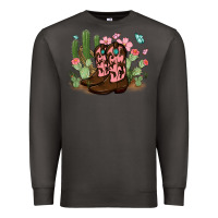 Smoke cowboy boots with cactus Premium Sweatshirt - MaliasSmallBusiness