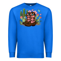 True Royal cowboy boots with cactus Premium Sweatshirt - MaliasSmallBusiness