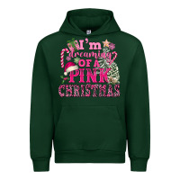 Forest Green I Am Dreaming Of A Pink Christmas Urban Hoodie - FaDigitalArtStudio