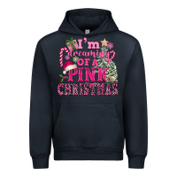 Navy I Am Dreaming Of A Pink Christmas Urban Hoodie - FaDigitalArtStudio