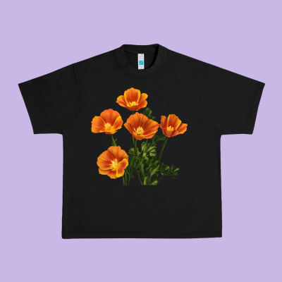 California Poppy Flower Urban Heavy Tee Designed By Ranaportraitstore