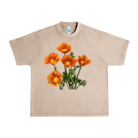 French Oak California Poppy Flower Urban Heavy Tee - RanaPortraitStore