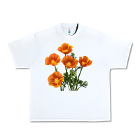 White California Poppy Flower Urban Heavy Tee - RanaPortraitStore