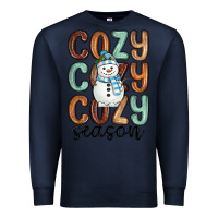 Navy cozy season snowman Premium Sweatshirt - MaliasSmallBusiness