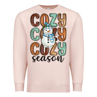 Pale Pink cozy season snowman Premium Sweatshirt - MaliasSmallBusiness