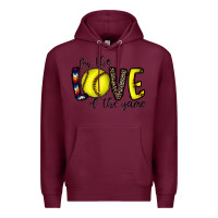 Burgundy for the love of the game softball Premium Hoodie - CowhideDigitalArt