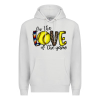 Dove Grey for the love of the game softball Premium Hoodie - CowhideDigitalArt