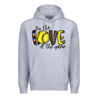 Heather Grey for the love of the game softball Premium Hoodie - CowhideDigitalArt