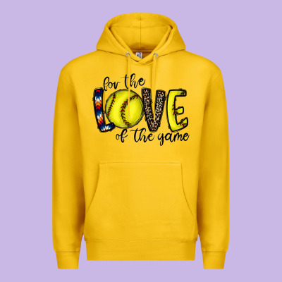 For The Love Of The Game Softball Premium Hoodie Designed By Cowhidedigitalart
