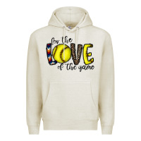 Oatmeal Heather for the love of the game softball Premium Hoodie - CowhideDigitalArt