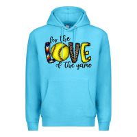 Ocean Blue for the love of the game softball Premium Hoodie - CowhideDigitalArt