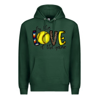 Sports Green for the love of the game softball Premium Hoodie - CowhideDigitalArt