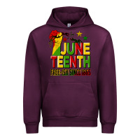 Mauve Wine juneteenth fist free ish since 1865 Urban Hoodie - HRA Design Shop