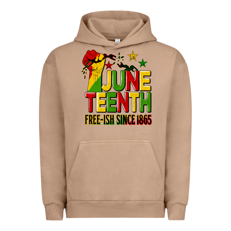 Juneteenth Fist Free Ish Since 1865 Urban Hoodie by HRA Design Shop | Teevron