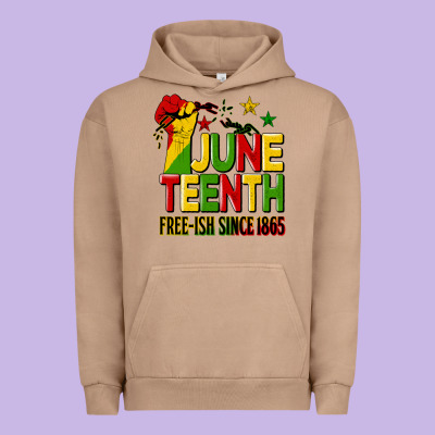 Juneteenth Fist Free Ish Since 1865 Urban Hoodie Designed By Hra Design Shop