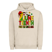 Pigment French Oak juneteenth fist free ish since 1865 Urban Hoodie - HRA Design Shop
