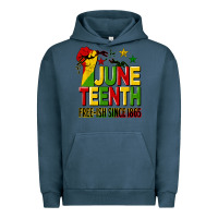 Pigment Midnight Navy juneteenth fist free ish since 1865 Urban Hoodie - HRA Design Shop