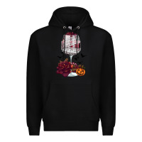 Black halloween roses wine Premium Hoodie - FaDigitalArtStudio