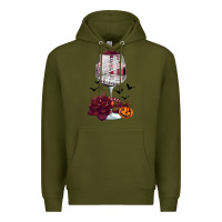 Army Green halloween roses wine Premium Hoodie - FaDigitalArtStudio