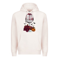 Pale Pink halloween roses wine Premium Hoodie - FaDigitalArtStudio