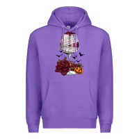 Purple halloween roses wine Premium Hoodie - FaDigitalArtStudio