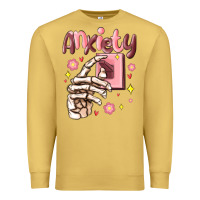 Antique Gold anxiety skeleton hand Premium Sweatshirt - MaliasSmallBusiness