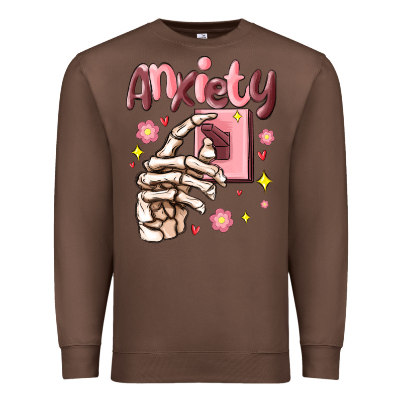 Anxiety Skeleton Hand Premium Sweatshirt by MaliasSmallBusiness | Teevron