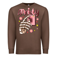 Chestnut anxiety skeleton hand Premium Sweatshirt - MaliasSmallBusiness