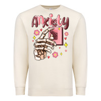 Sandshell anxiety skeleton hand Premium Sweatshirt - MaliasSmallBusiness
