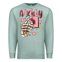 Seafoam anxiety skeleton hand Premium Sweatshirt - MaliasSmallBusiness