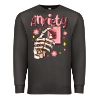 Smoke anxiety skeleton hand Premium Sweatshirt - MaliasSmallBusiness