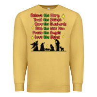 Antique Gold jesus and family belive like mary Premium Sweatshirt - MaliasSmallBusiness