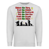 Dove Grey jesus and family belive like mary Premium Sweatshirt - MaliasSmallBusiness