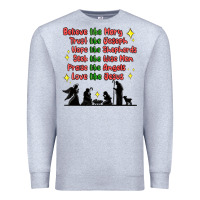 Heather Grey jesus and family belive like mary Premium Sweatshirt - MaliasSmallBusiness