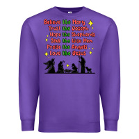 Purple jesus and family belive like mary Premium Sweatshirt - MaliasSmallBusiness