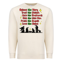 Sandshell jesus and family belive like mary Premium Sweatshirt - MaliasSmallBusiness