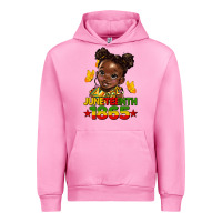Fuchsia Pink juneteenth 1865 afro girl Urban Hoodie - HRA Design Shop