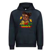 Navy juneteenth 1865 afro girl Urban Hoodie - HRA Design Shop