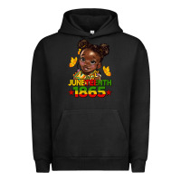 Pigment Black juneteenth 1865 afro girl Urban Hoodie - HRA Design Shop