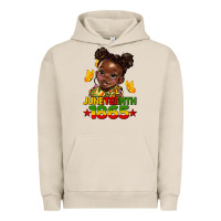 Pigment French Oak juneteenth 1865 afro girl Urban Hoodie - HRA Design Shop
