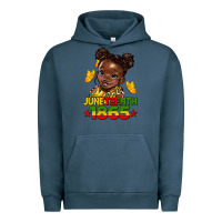 Pigment Midnight Navy juneteenth 1865 afro girl Urban Hoodie - HRA Design Shop