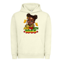 Pigment Pistachio juneteenth 1865 afro girl Urban Hoodie - HRA Design Shop