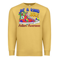 Antique Gold be a kind sole autism awareness Premium Sweatshirt - MaliasSmallBusiness