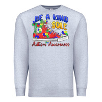 Heather Grey be a kind sole autism awareness Premium Sweatshirt - MaliasSmallBusiness