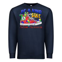 Navy be a kind sole autism awareness Premium Sweatshirt - MaliasSmallBusiness