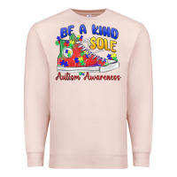 Pale Pink be a kind sole autism awareness Premium Sweatshirt - MaliasSmallBusiness