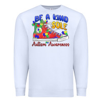 White be a kind sole autism awareness Premium Sweatshirt - MaliasSmallBusiness