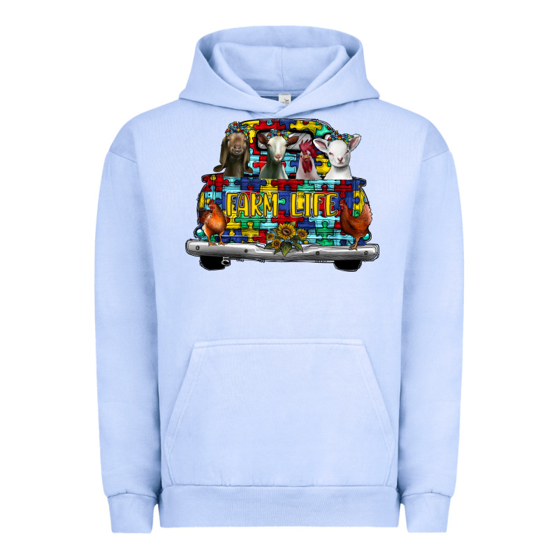 Farm Life Truck Autism Urban Hoodie by CowhideDigitalArt | Teevron